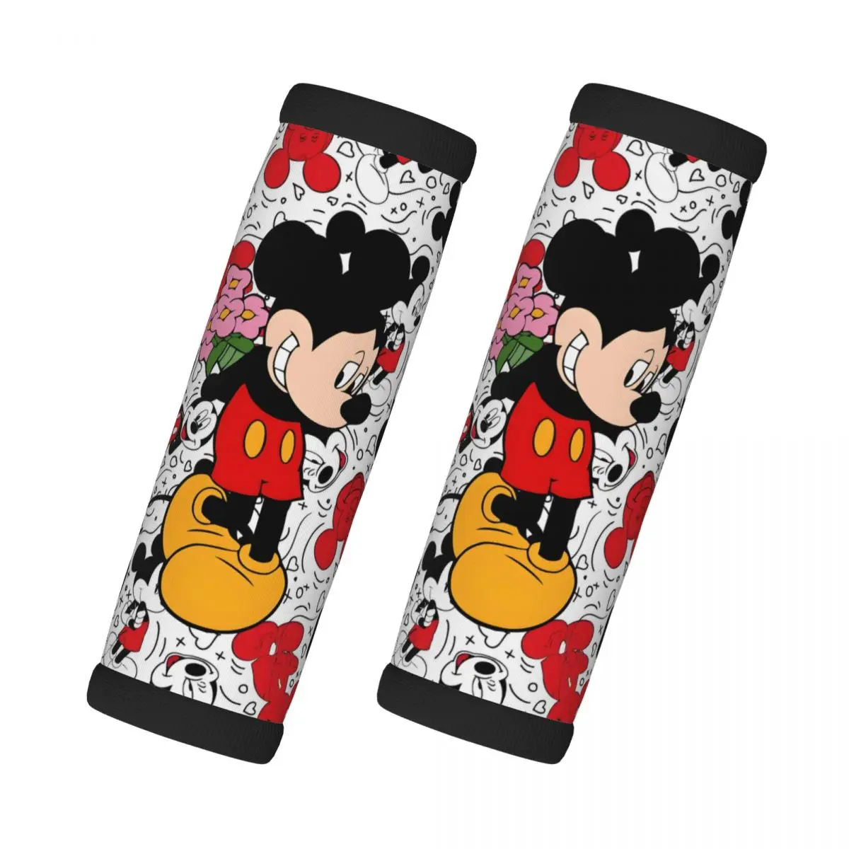 

Custom Mickey Mouse Luggage Handles Wrap Grips 2 Pcs Neoprene Suitcases Luggage Travel Accessories For Backpack Shoulder Pad