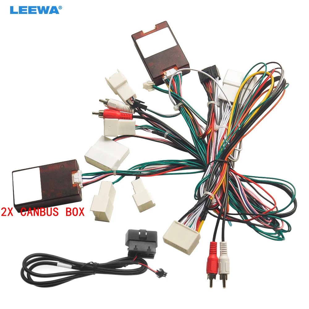 

LEEWA Auto 16Pin Stereo Power Wiring Harness Cable With Canbus & OBD Wire For Lexus LS430 (98-06,Low Level Trim) Radio Power