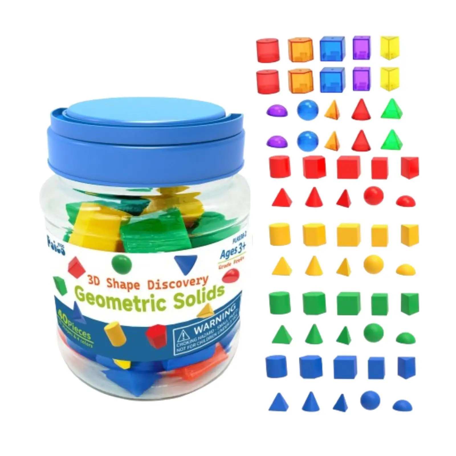 60 Pieces Geometric Solids Math Helper Math Teacher Supplies Geometric Shapes for Home School Supplies Preschool Elementary