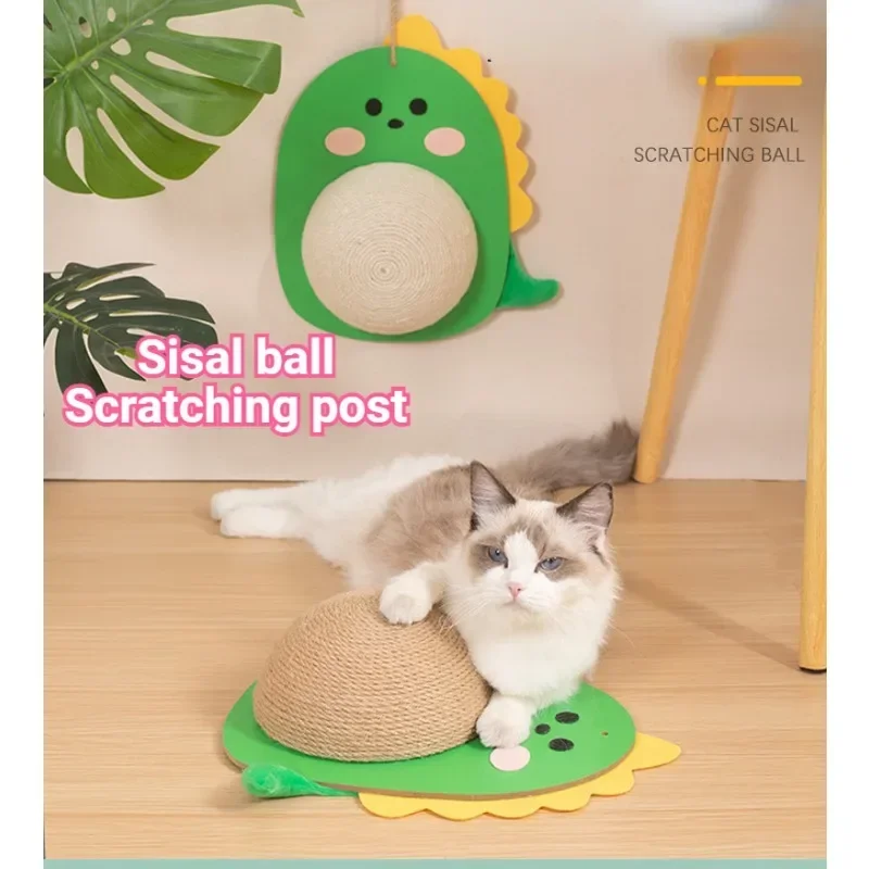 Cat Scratching Board Cat Toy Green Dinosaur Cute Hair Cat Trees Indoor Grinding Claws Interactive Kitten  Interactive