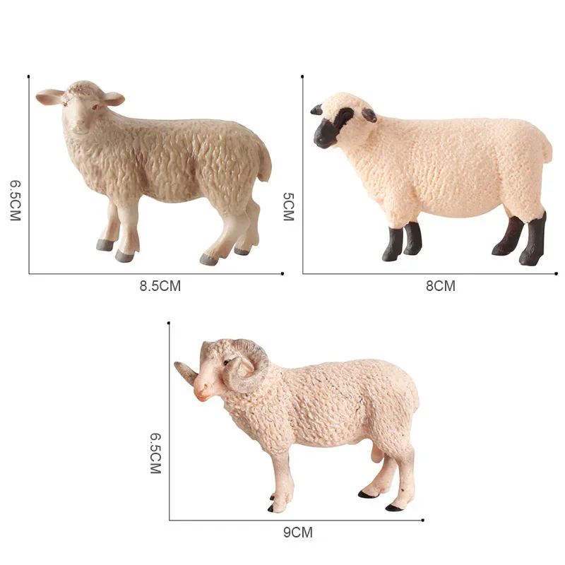 1 ชิ้นสร้างสรรค์งานฝีมือตกแต่งบ้านเครื่องประดับจําลองสัตว์ป่าของเล่นตัวเลขมินิน่ารักแกะรุ่นของเล่น