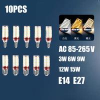 10PCS Corn Bulb Tube AC85-265V E27 E14 Screw 3/6/9/12/15W Easy To Assemble And Disassemble Suitable For Room Lighting