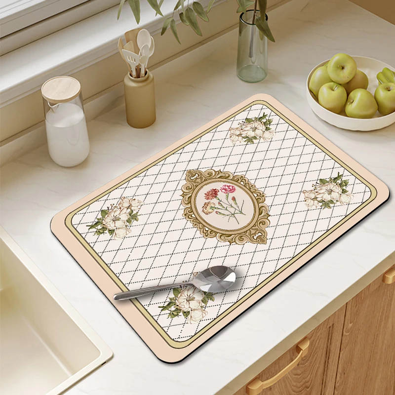 Versatile Addition to Kitchen Counter - Soft, Super Absorbent, and Moisture Resistant Anti-slip Kitchen Drying Mat - Perfect Tap