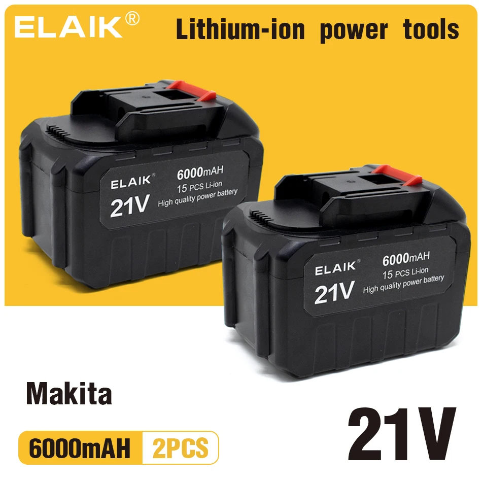 Suitable for Makita power tool rechargeable battery 18V21V 6000mAh electric screwdriver electric drill lithium ion battery larg