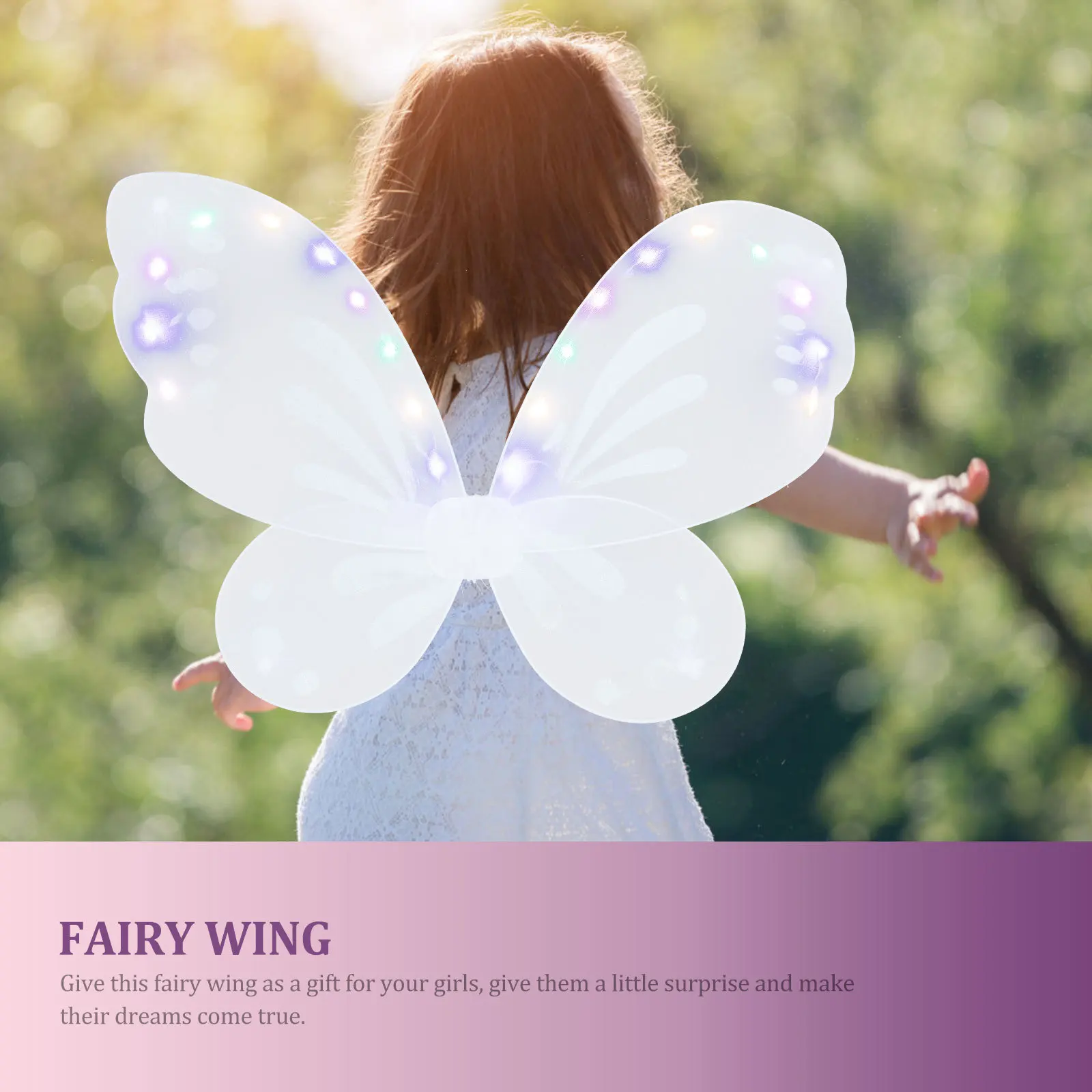 Glowing Fairy Wings Kids Girls Lighted Butterfly Wings Costume Halloween Party Dress Prop Toddler Angel Wing Accessories