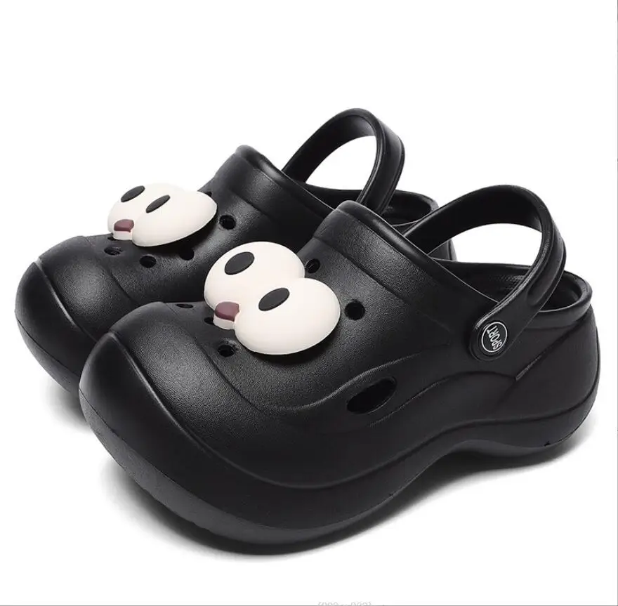 

Сандалии женские с перфорацией, мягкая подошва, Эва, высокий толстый каблук, высокий каблук, обувь для сада, пляжные шлепанцы, сандалии