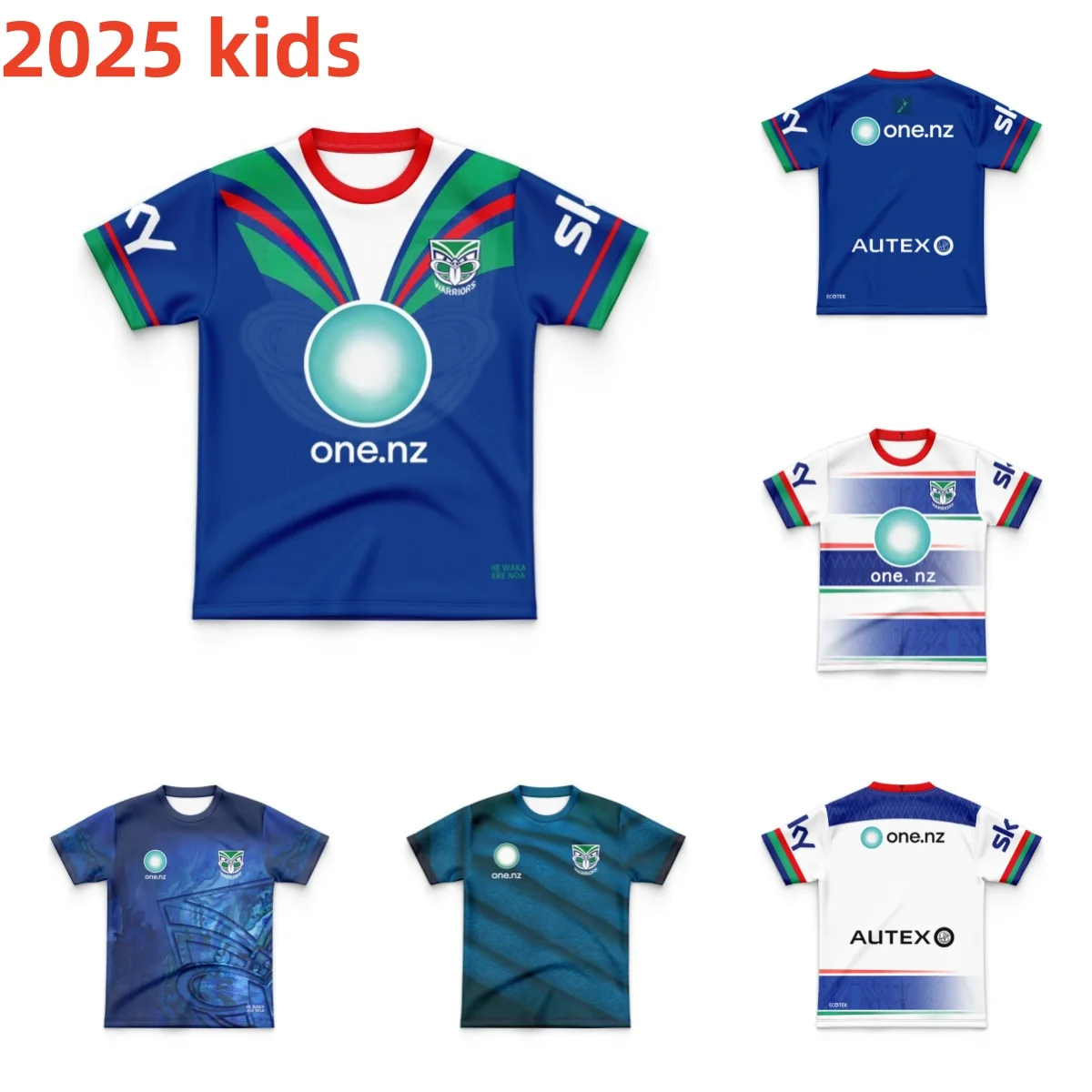 New Zealand Warriors 2025 Kids/Home/Away/Warm Up Jersey Sizes; 16-26