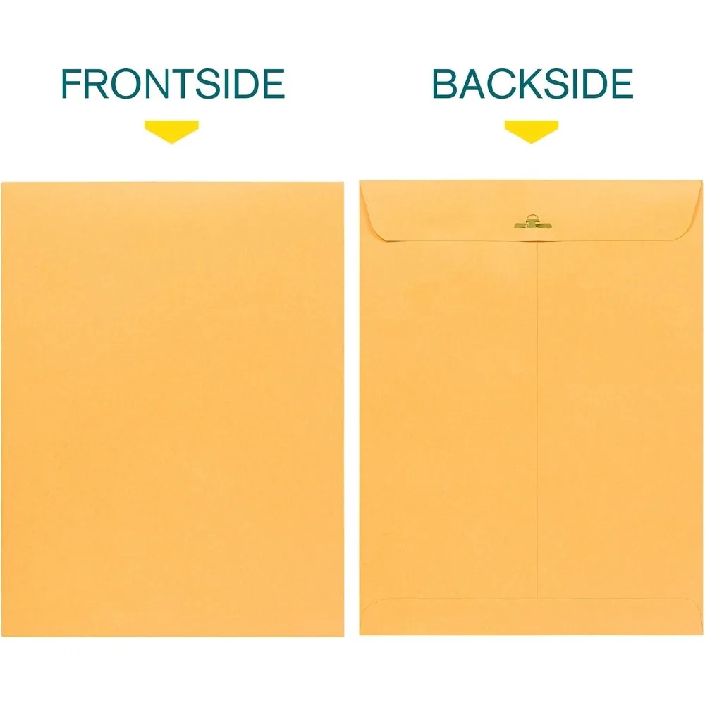 9x12 Clasp Envelopes, 30 Pack, Brown Kraft, Heavyweight 28lb, Gummed Seal & Clasp Closure