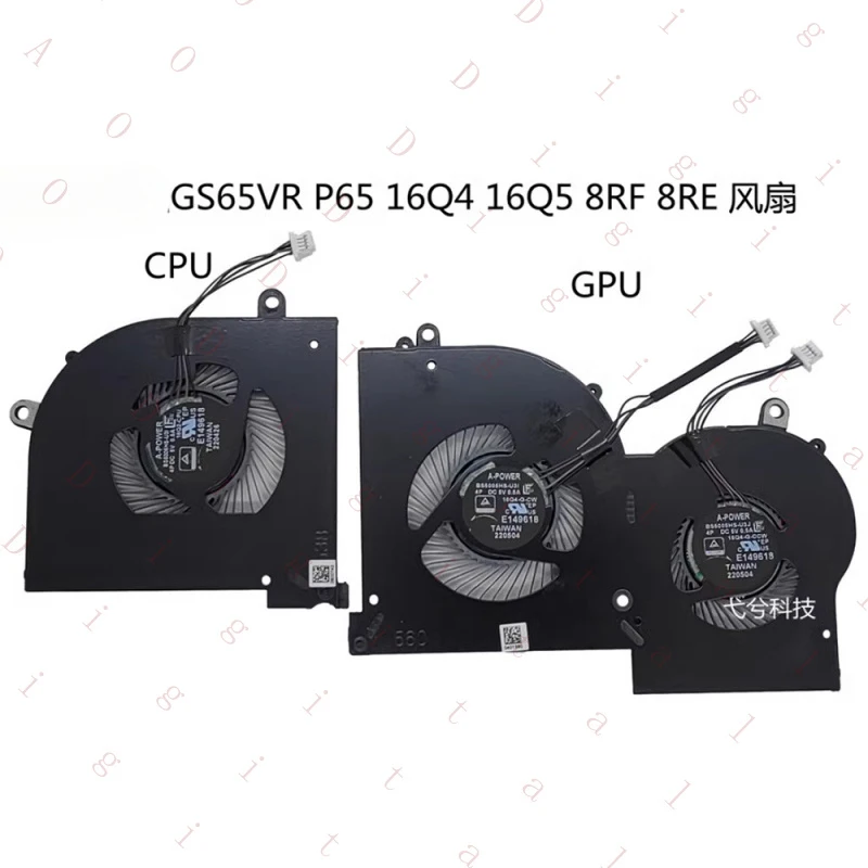 RN   For MSI GS65VR P65 MS-16Q4 16Q5 8RF 8RE Laptop CPU GPU Cooling Fan DC 5V