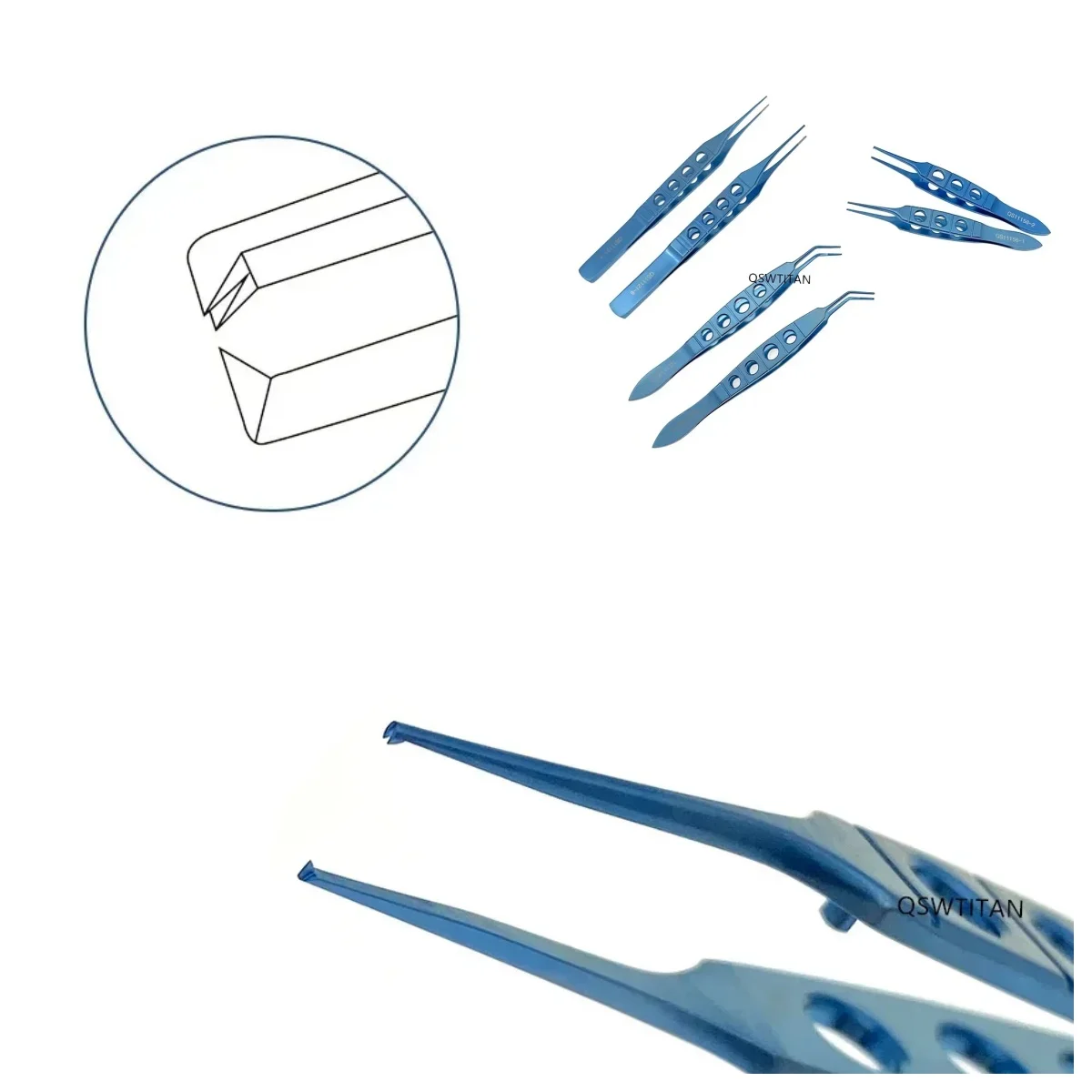 คีมจับตาแบบมีฟันทำจากไทเทเนียม: คีมจับขนาดเล็กสำหรับเปลือกตาโดยเฉพาะ 1 ชิ้น