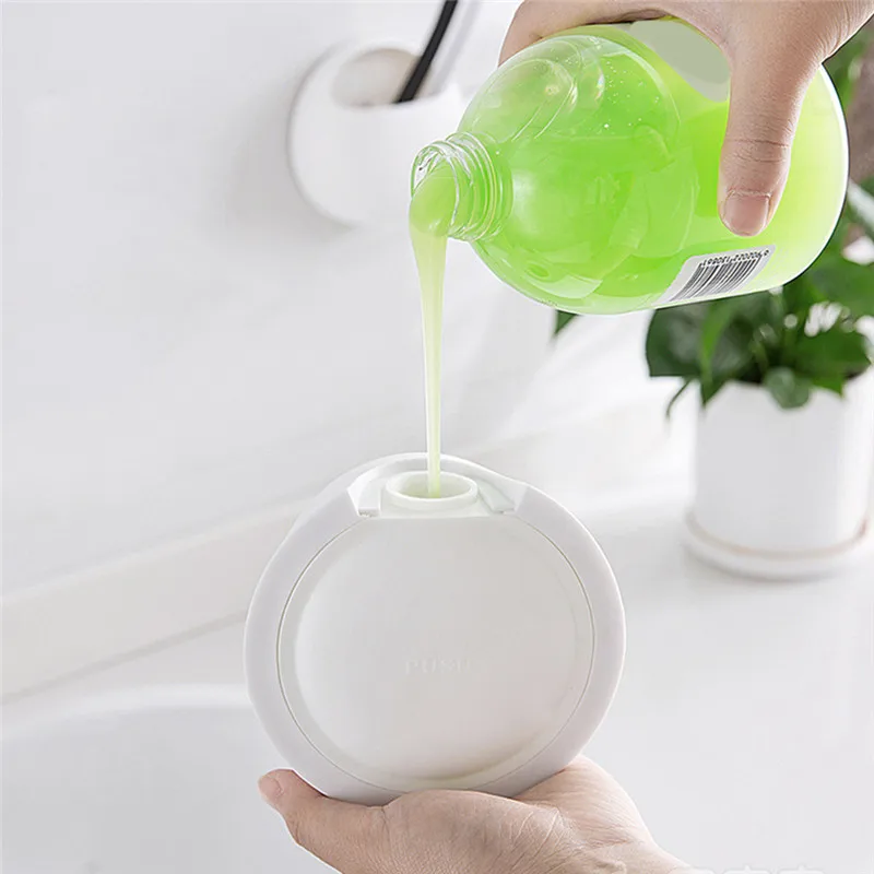 1PC Hand Soap Dispenser Suction Cup Liquid Wall Mounted Waterproof Box Press Bath Supplies Bathroom Accessories