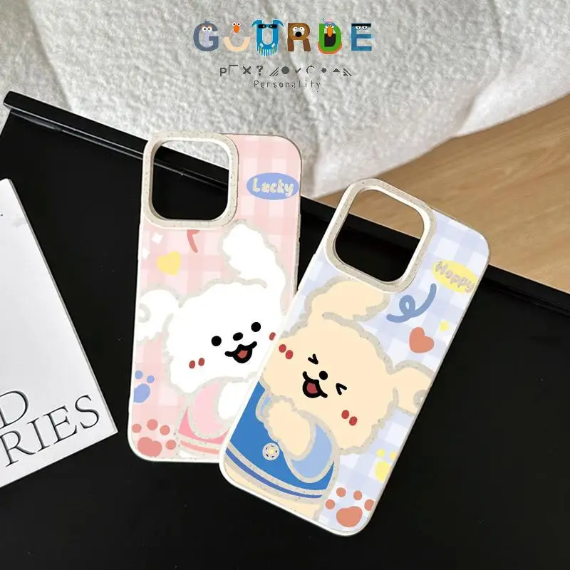

Gourde Cute Bunny Cartoon Patterns Biodegradable Wheat Straw Phone Case for Iphone 16 15 14 12 13 11 Pro Max 7 8 Plus Xs Xr Max