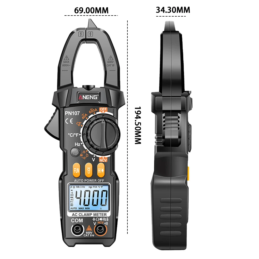 Digital Clamp Meter Voltmeter Ammeter NCV Multimeter AC/DC Voltage Multitester 4000 Counts Electrical Tester Professional Tool