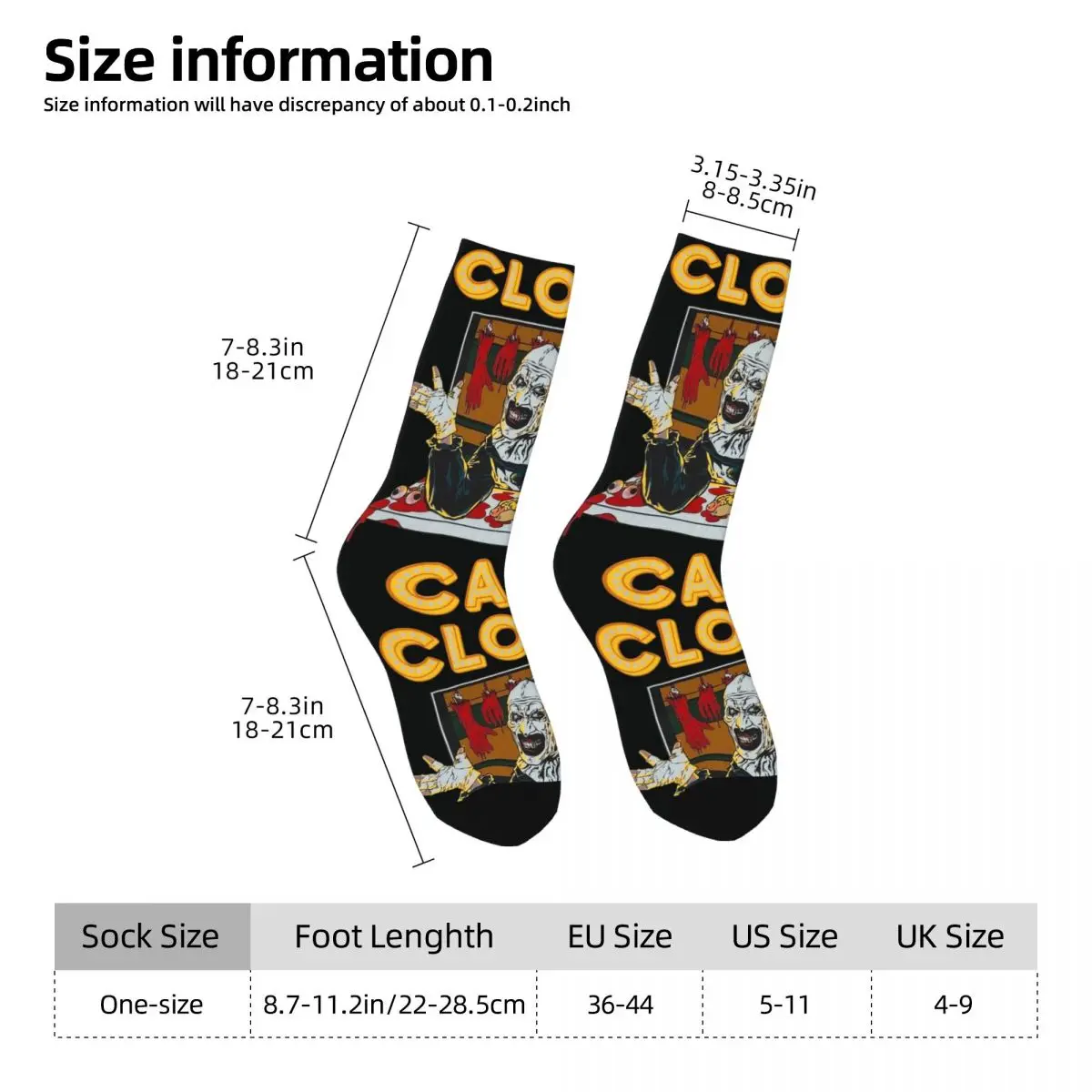 Terrifier Clown Cafe Art The Clown Socks Gothic Stockings Men's Soft Running Socks Spring Design Anti Slip Socks