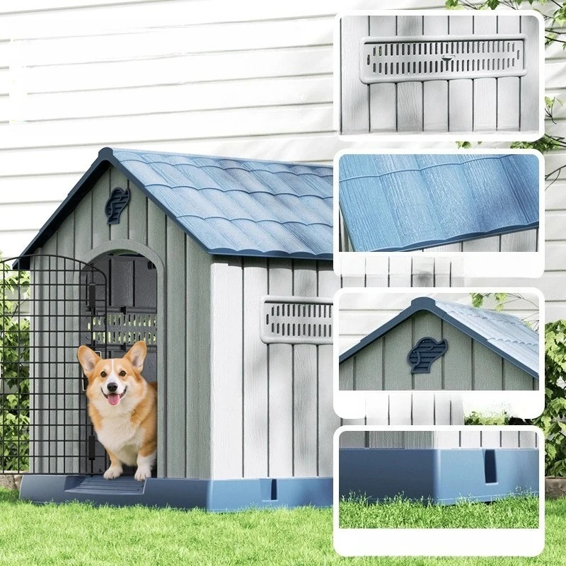 All Seasons PP Pet Dog House Waterproof Windproof Rainproof Warm Outdoor Villa Durable Shelter Cozy Nest For Medium Sized Dogs