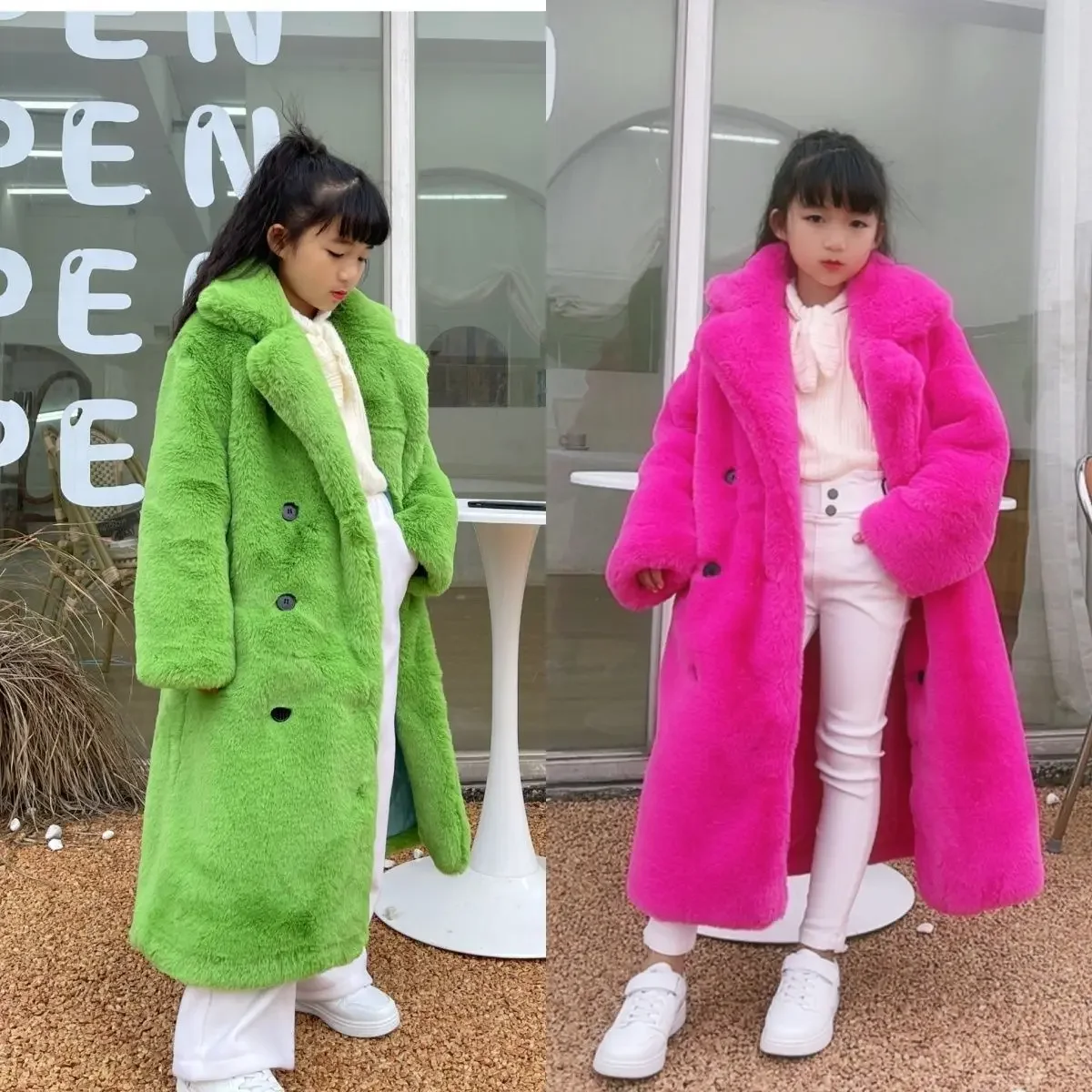

Fashion Children Real Rabbit Fur Coat Outwear Kids Girls Winter Natural Rabbit Fur Long Warm Jacket Coat for Girls 2025