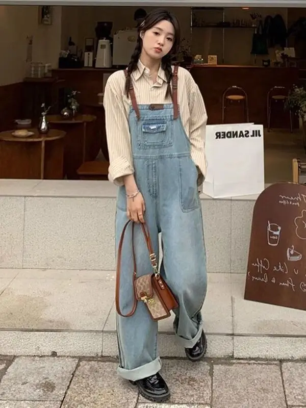 

Утягивающие винтажные джинсовые комбинезоны для женщин, весенне-осенние новые модные джинсы больших размеров для сестры, милые повседневные женские джинсы