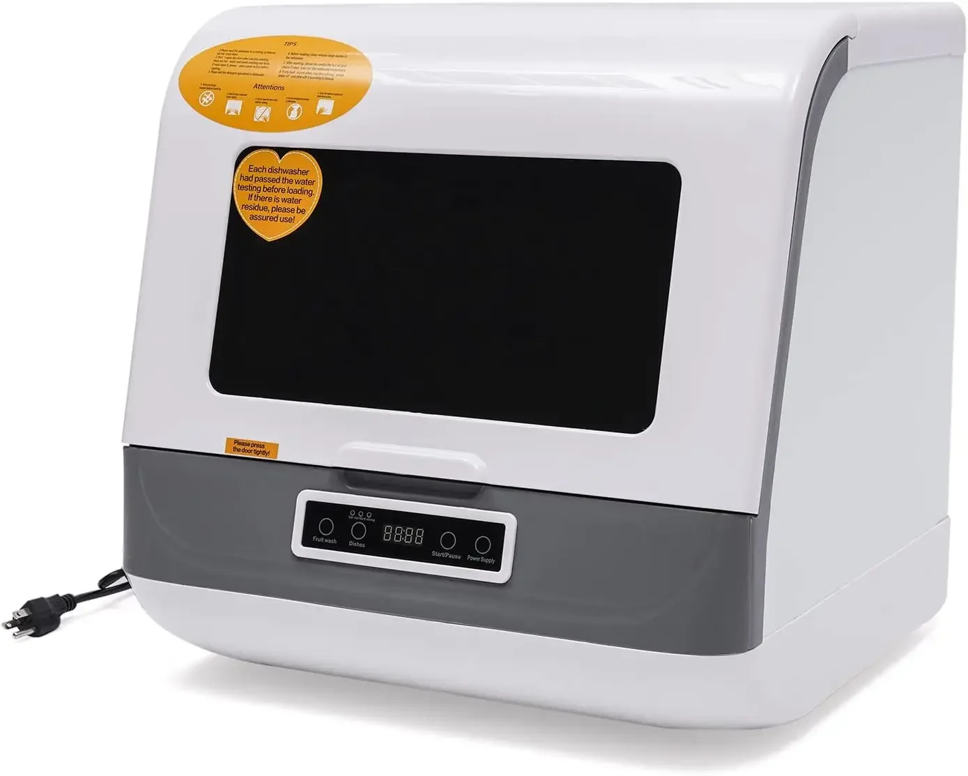 غسالة أطباق على سطح الطاولة، 1200 وات 110 فولت، ماكينة غسل أطباق صغيرة على سطح الطاولة مع 3 برامج غسيل، غسالة أطباق مانعة للتسرب