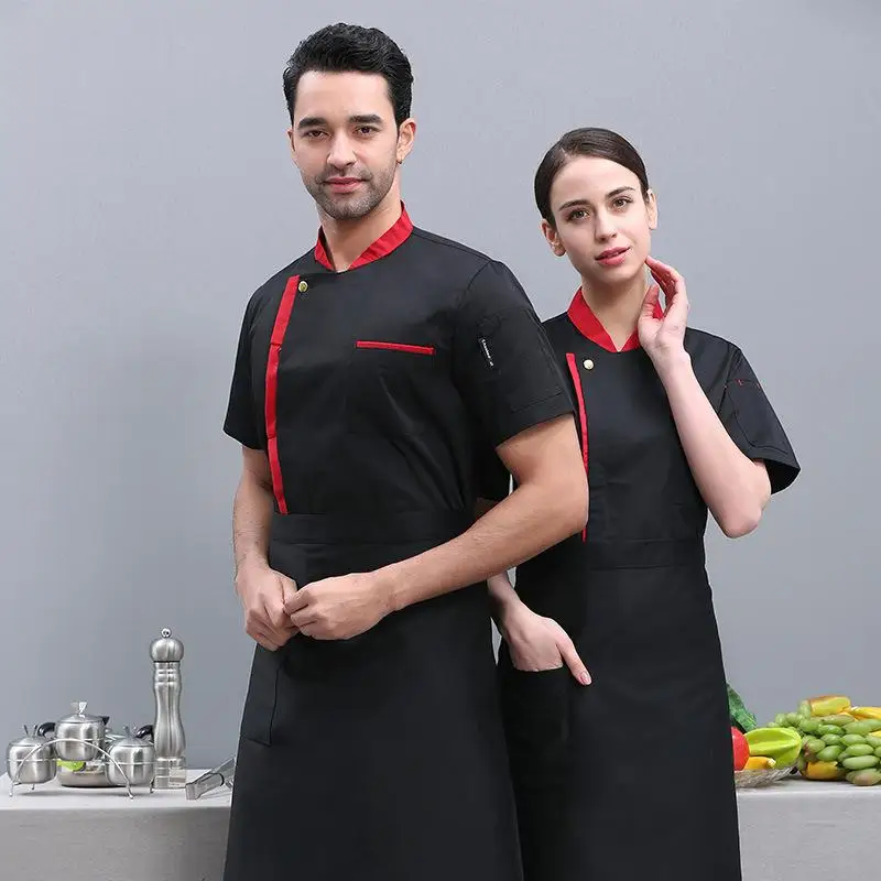 Chef Uniform Men's Short Sleeved Personalized Custom Chef Jacket Breathable Mesh Hotel Kitchen Cooking Workwear Embroidered Logo