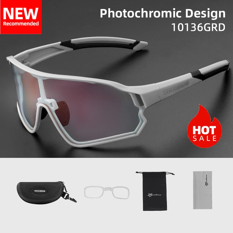 ROCKBROS Photochrome Fahrradbrille UV400 Sonnenbrille Outdoor Sport Fahrradbrille MTB Racing Leichte flexible Schutzbrille 3
