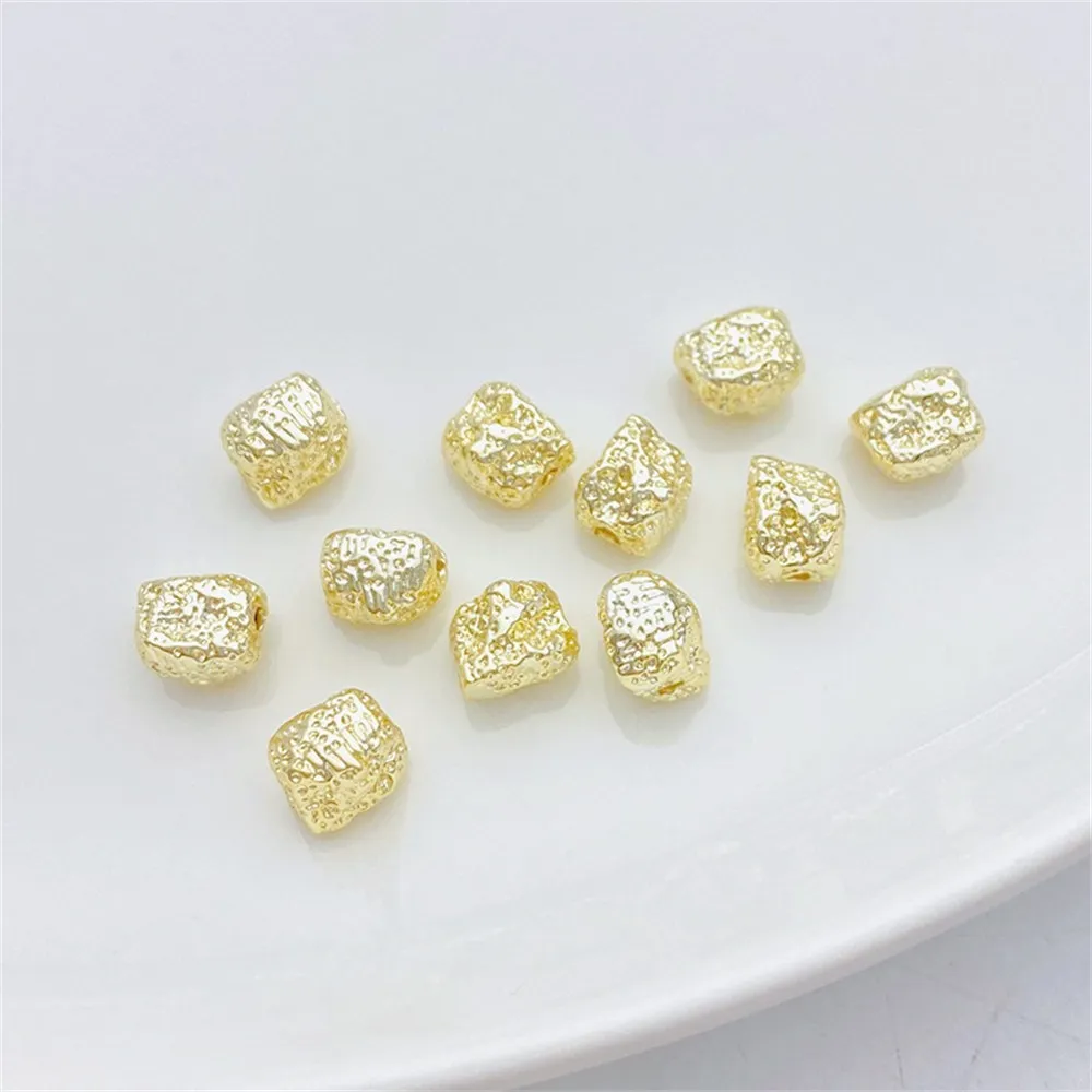 

14K Gold Irregular Special-shaped Lava Stone Beads Loose Beads Handmade DIY Bracelet Necklace Jewelry Material Accessories
