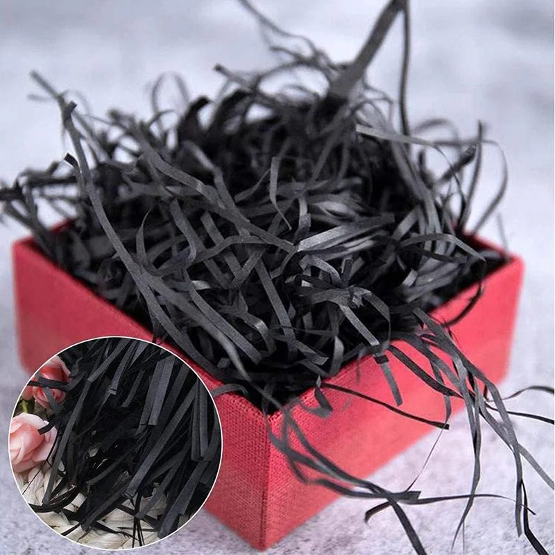 20/40/60 جرام الرافية ورقة تمزيقه وخيوط تمزيقه التجعيد النثار الوردي أبيض أسود لتقوم بها بنفسك هدية صندوق التفاف وملء سلة TMZ #3