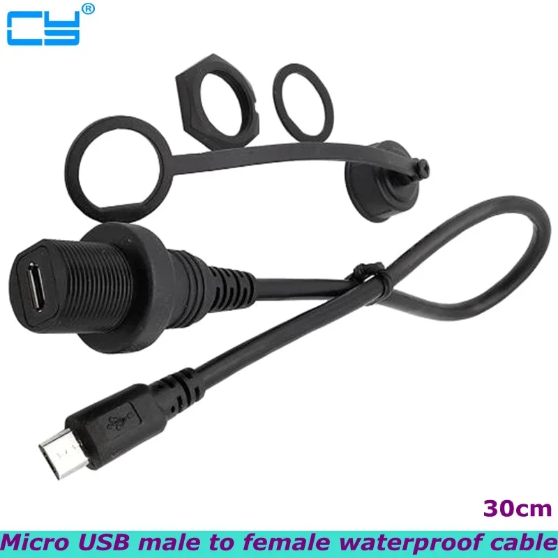 USB2.0 micro 5Pin male-to-female AUX embedded panel installation extension cable, used for car truck wheel ship dashboard Micro