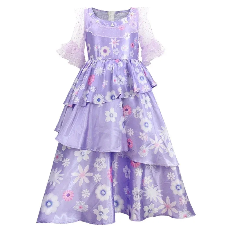 Anime Movie Encanto Madrigal Cosplay Costume Isabella Dress Mirabel Charm Adult Fancy Princess Dress Carnival Party Supply Gift