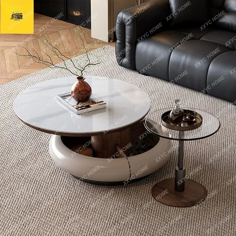 Home fashion rotatable new round living room coffee table home combination