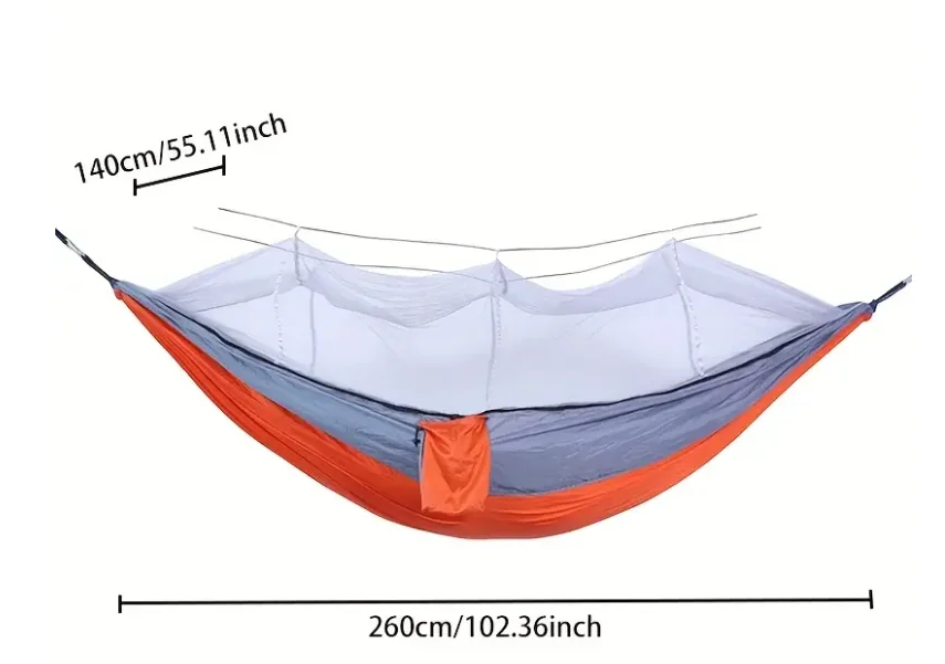 أرجوحة تخييم مع ناموسية، سعة وزن 550 رطل، أرجوحة محمولة ومدمجة تتضمن حلقة تسلق وحقيبة تخزين، راحة