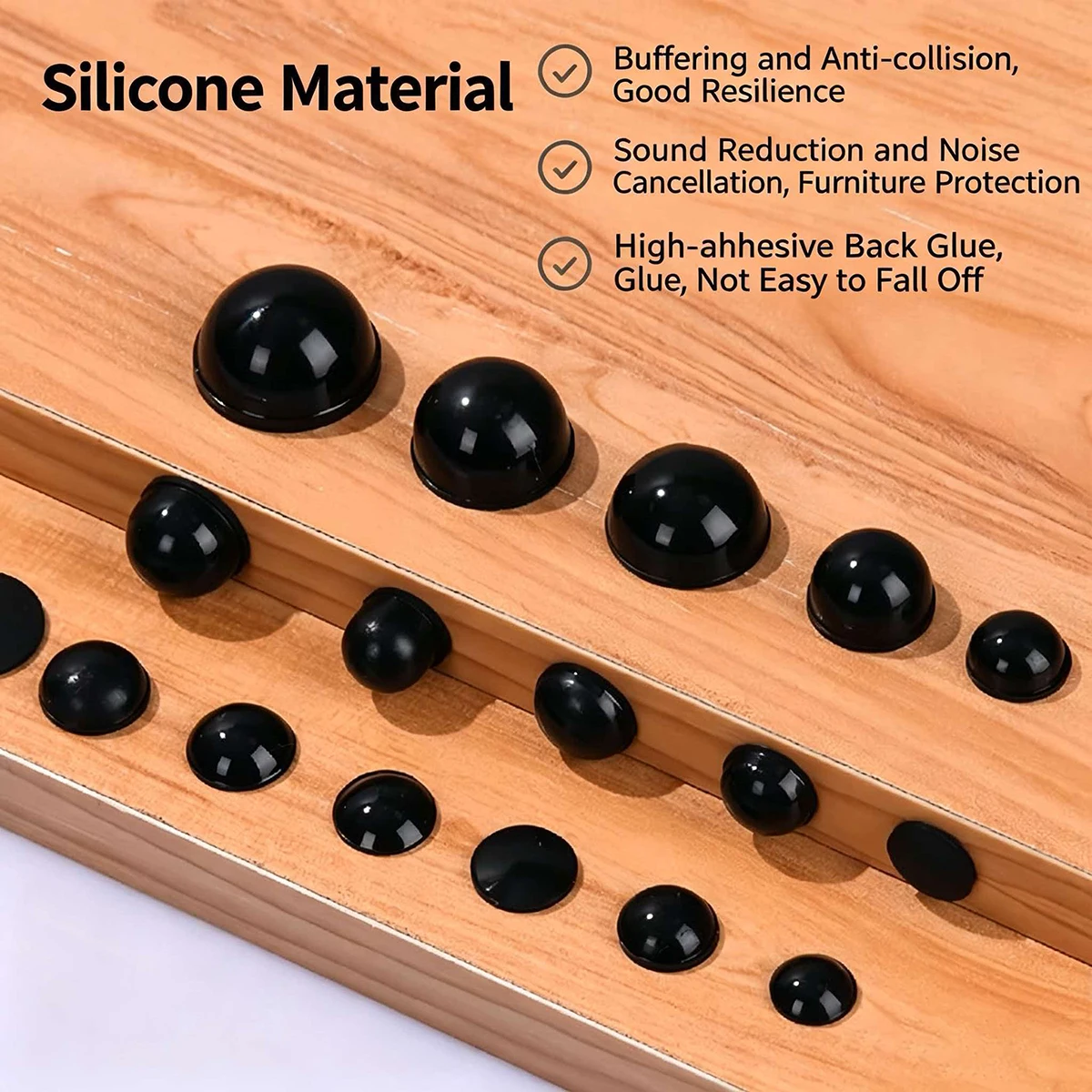 Self-Adhesive Black Rubber Anti Slip Bumpers Feet Pads Damper Buffer Cabinet Door Silicone Furniture Stop Muffler Wall Protector