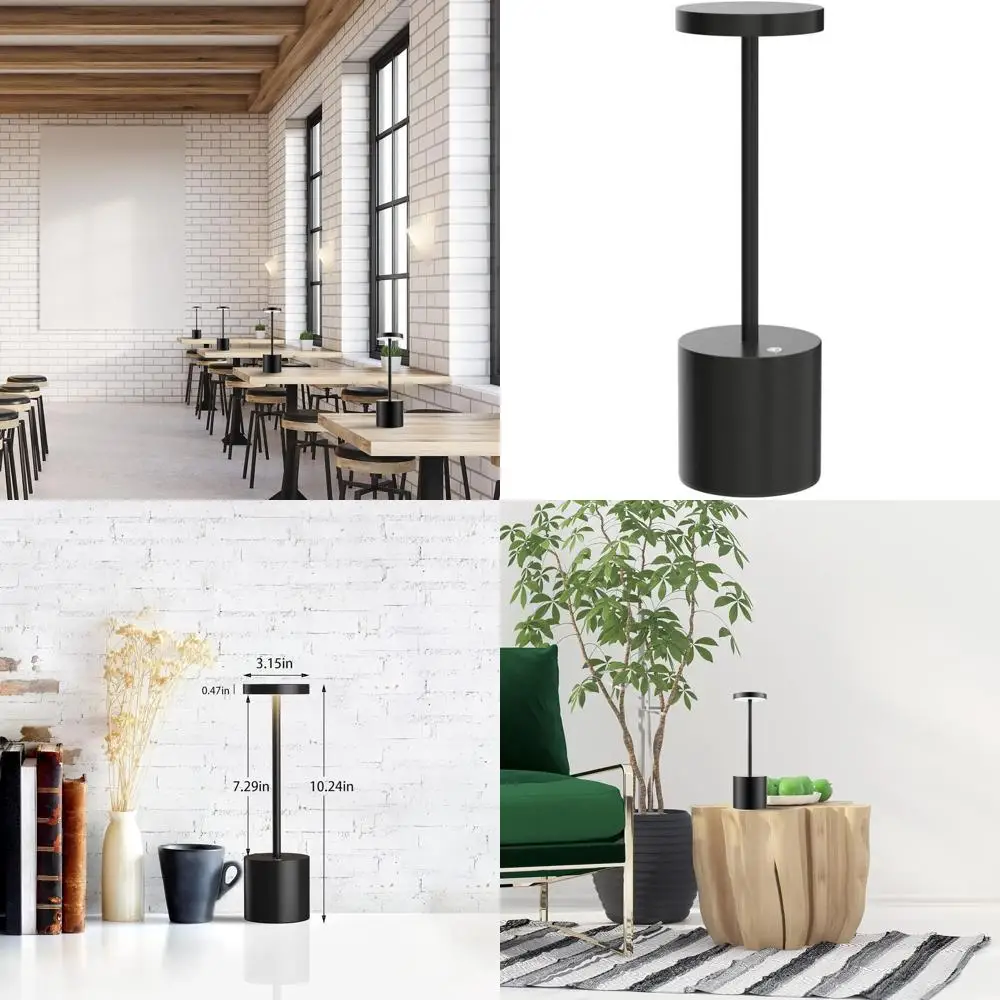 

Set of 2 Portable Rechargeable LED Table Lamps with 5000mAh Battery, 3 Color Step Dimming, Ideal for Outdoor, Patio, Restaurant,