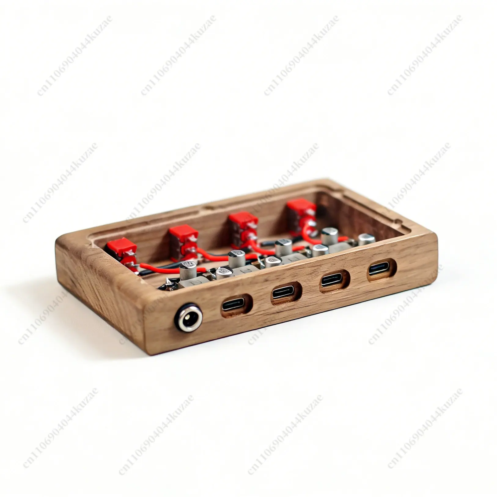 

Black Walnut Accessory Module for Monitor Riser, 4-channel Independent Control USB Power Supply Switch Component