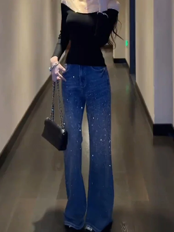 

Синие женские джинсы скинни прямого кроя с высокой талией, утепленные флисом, узкие, зимние, новинка, брюки в пол