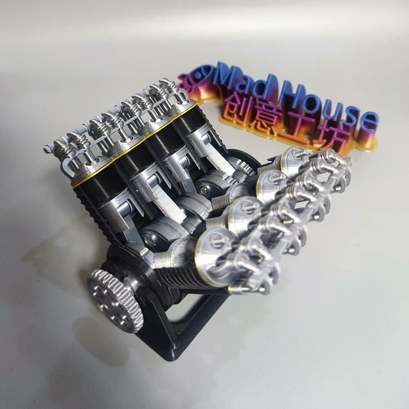 

V8 Engine Model Manual Version Graduation Design Mechanical Design Scene Ornament Model Car Accessories Decorative Accessories
