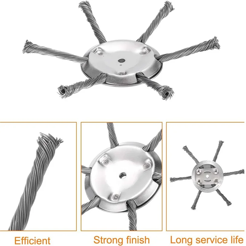 ABMI-Universal 6In Steel Wire Weed Grass Trimmer Head- 3PCS Set, 6 Blades Included For Cordless String Trimmer,