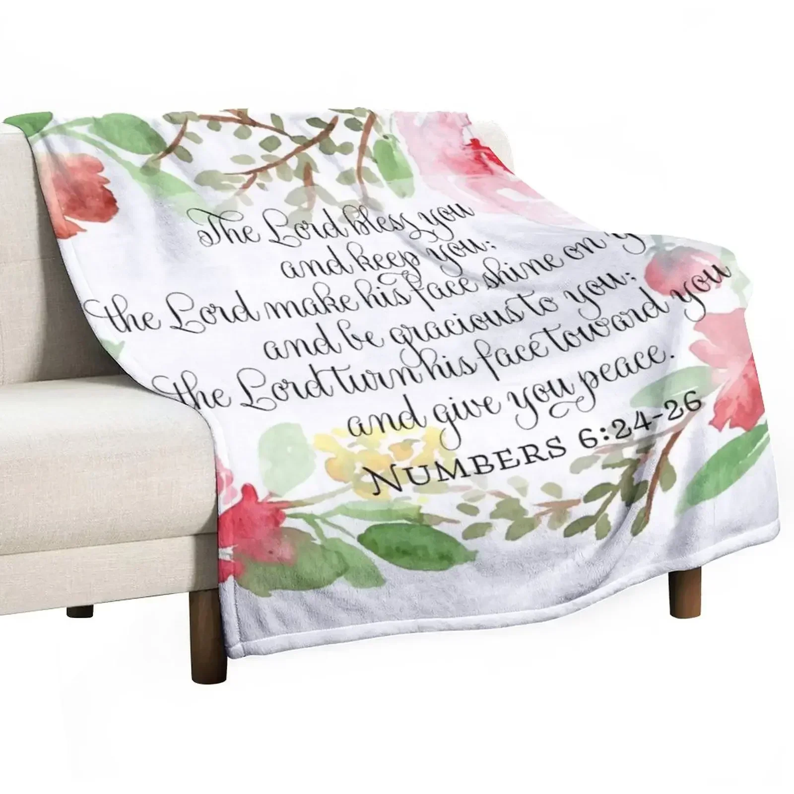 The Blessing | Numbers 6:24-26 | Scripture Art Throw Blanket Travel Plush Kid'S Picnic For Sofa Thin cosplay anime Blankets