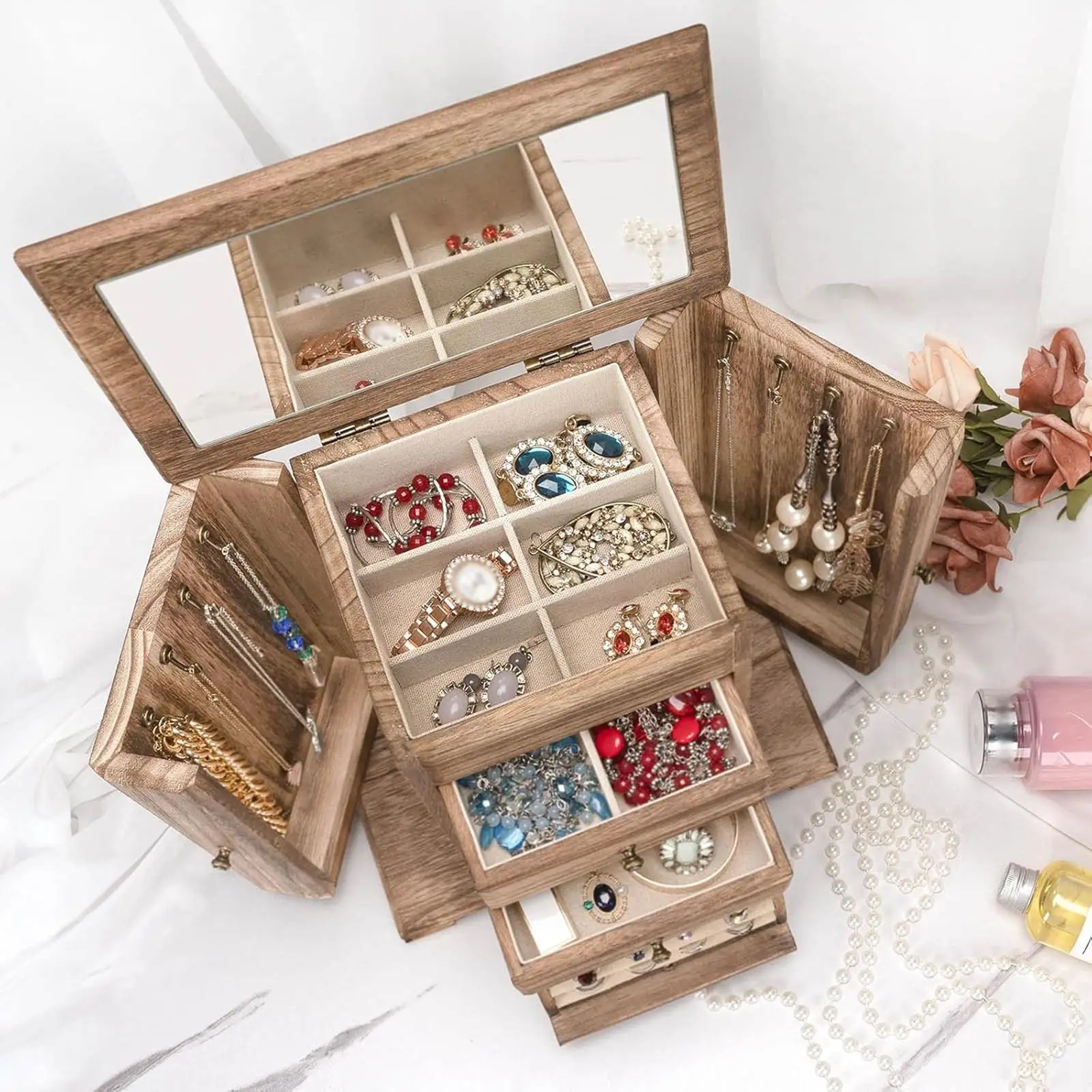 

Jewelry Display Case Jewelry Storage Box Gift Idea Jewelry Organizer Large Capacity Jewelry Box for Watches Bracelets Rings
