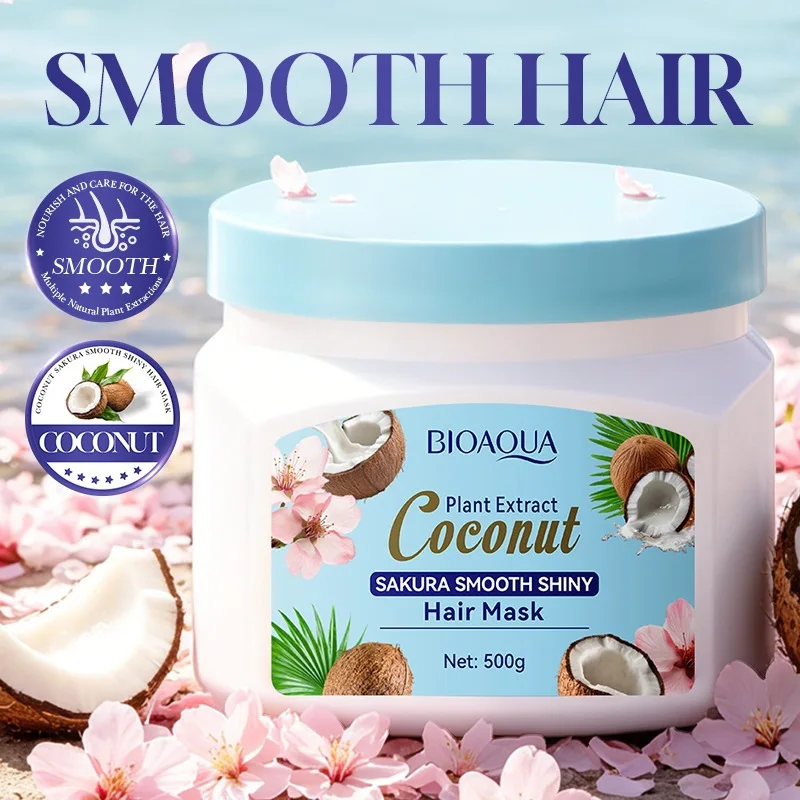 Coconut Cherry Blossom Soft Brightening Hair Mask 500g Soft Silky Smooth Hair Fragrance Fragrant Conditioner