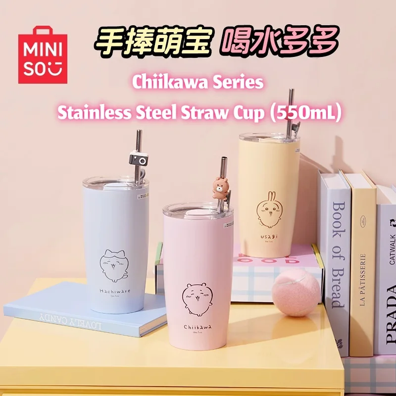 

​​MINISO Chiikawa Anime Stainless Steel Insulated Thermos Cup 550ML Usagi Hachiware Cute Character Gift for Kid