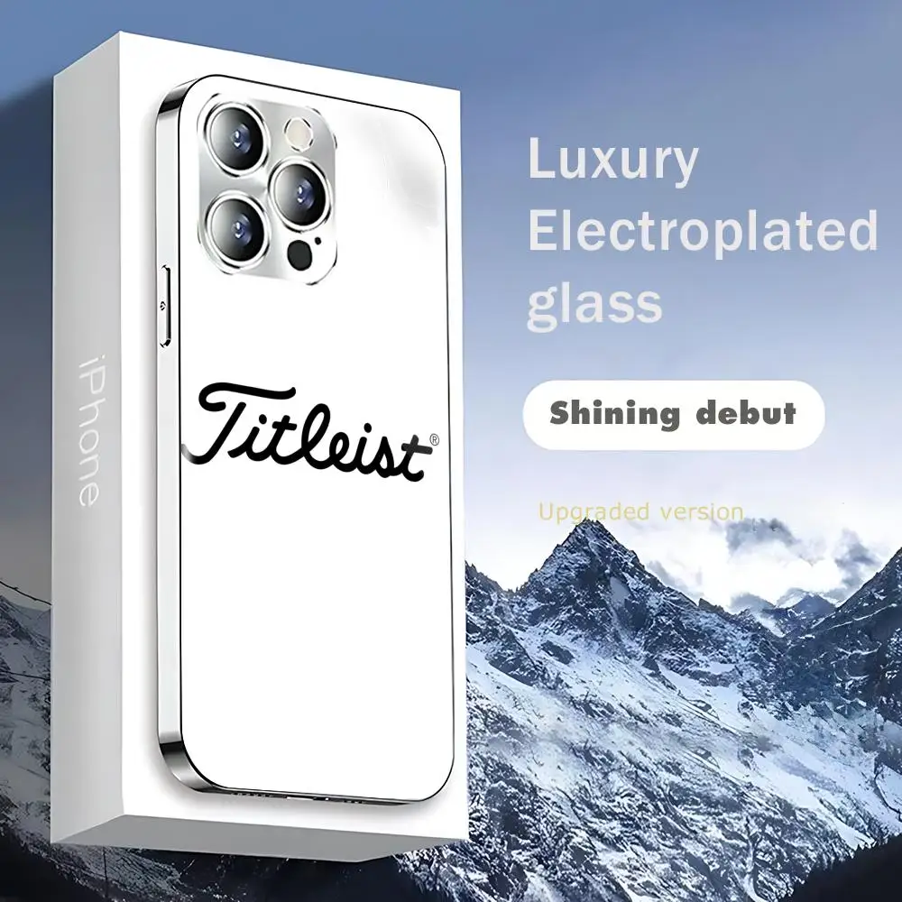 Sport Golf Ball T-Titleists Phone Case For iphone 17 16 15 14 13 12 Pro Plus Max New Electroplated glass Case view 6