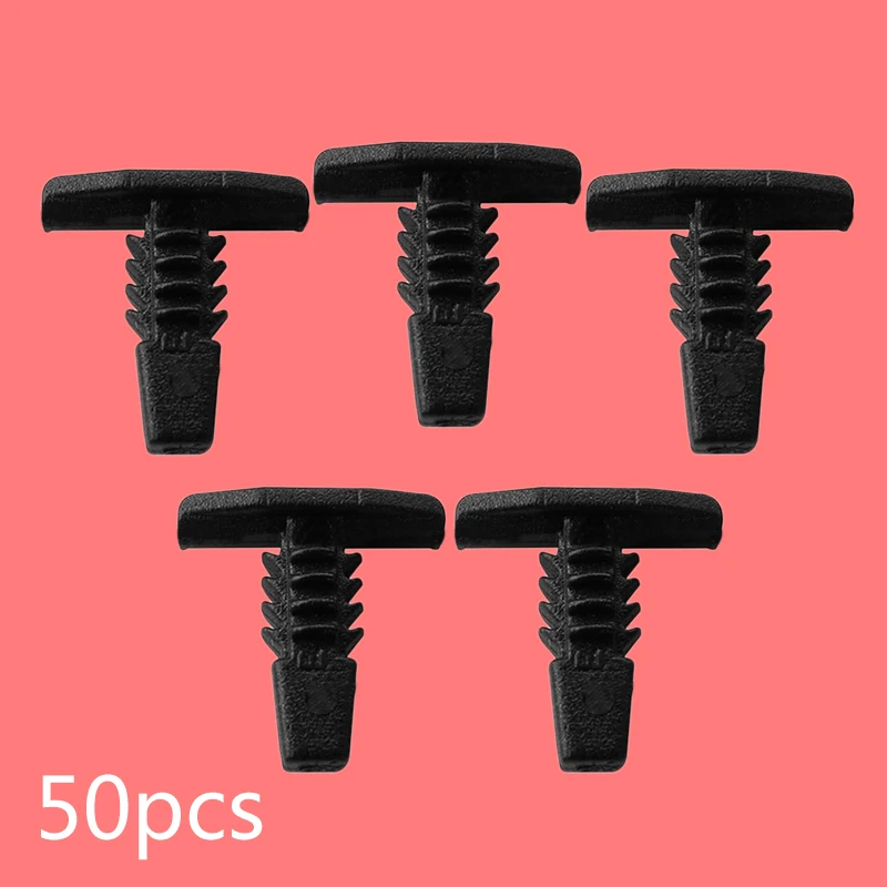 4876498 50Pcs/set Car Door Weatherstrip Retainer Clip Fit for Chevrolet Auveco 10744 GM 3/16'' Hole Black Nylon