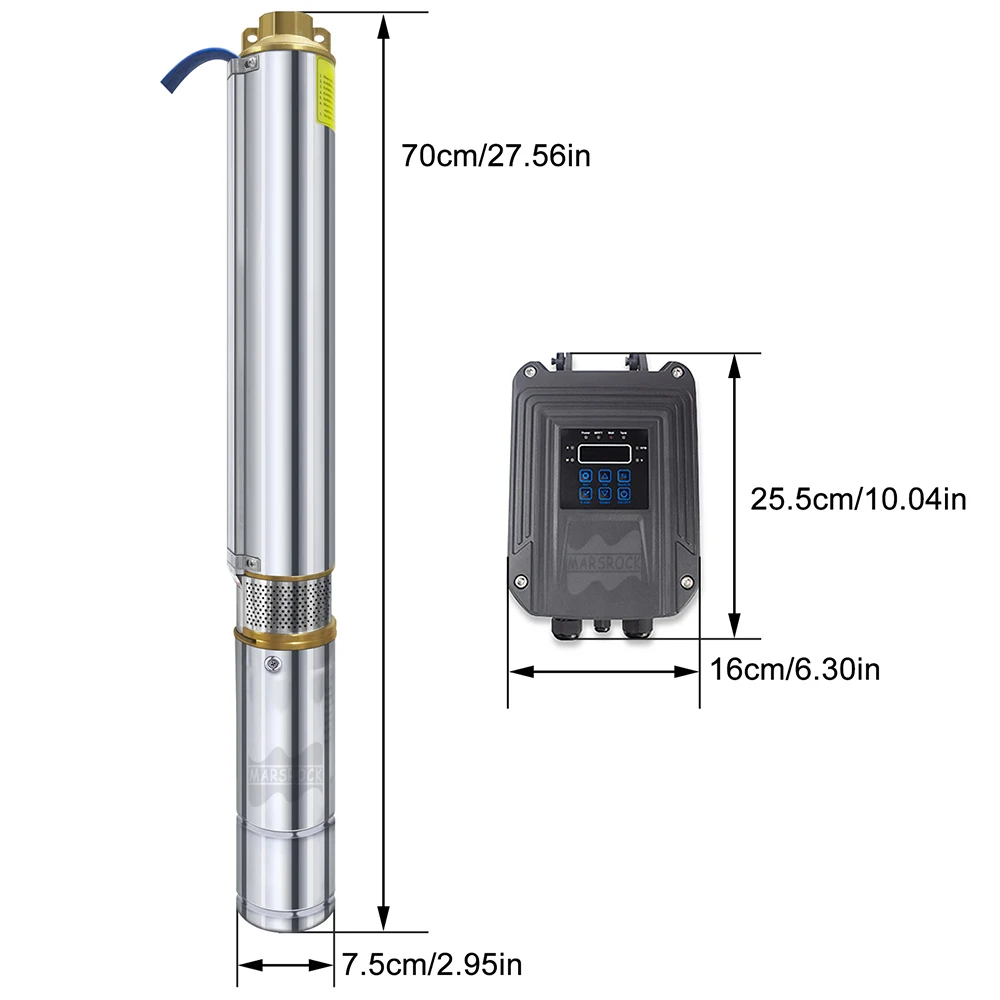 120W DC 48V High-Speed Solar Deep Well Water Pump With Permanent Magnet Synchronous Motor Max Head 16M Submersible Water Pump