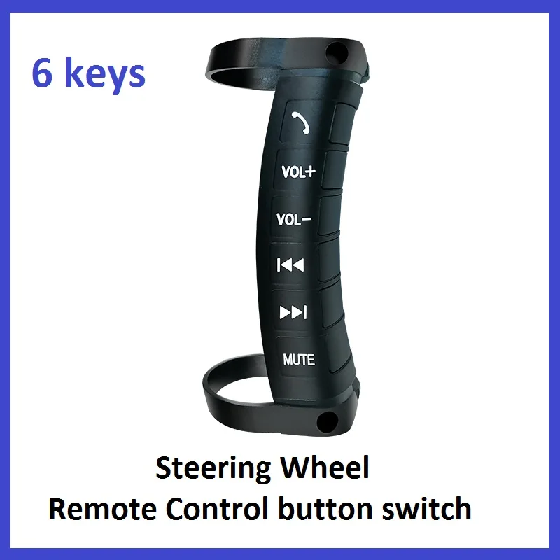 

Universal 6 Keys Remote Control Car Steering Wheel Button Remote Control Car Radio Multimedia DVD Wireless BT Remote Control