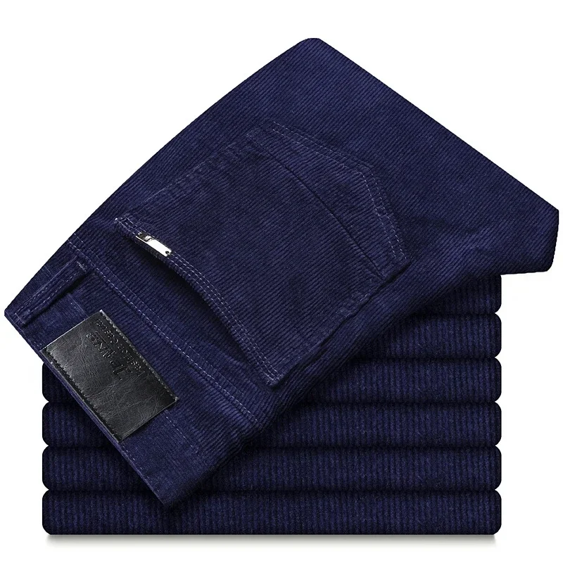 6 Color Men\'s Corduroy Casual Pants 2022 Autumn Winter New Style Business Fashion Stretch Regular Fit Trousers Male Clothes