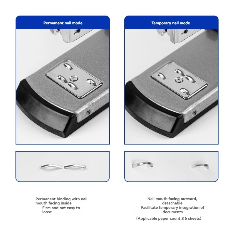 Deli 0334 สํานักงานธุรกิจเครื่องเย็บกระดาษมัลติฟังก์ชั่นพร้อมแขนขยายโลหะสีดําสีเทา Manual Power 36 ชิ้นต่อชุดกล่อง