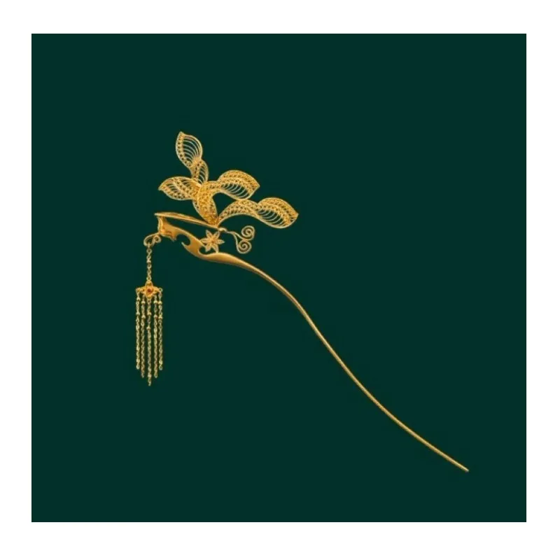 

Copper-plated Bride Xiuhe Hairpin Imitation Three Gold Jewelry Antique Hanfu Hefu Hair Accessories Niche Silk Walking Headdress