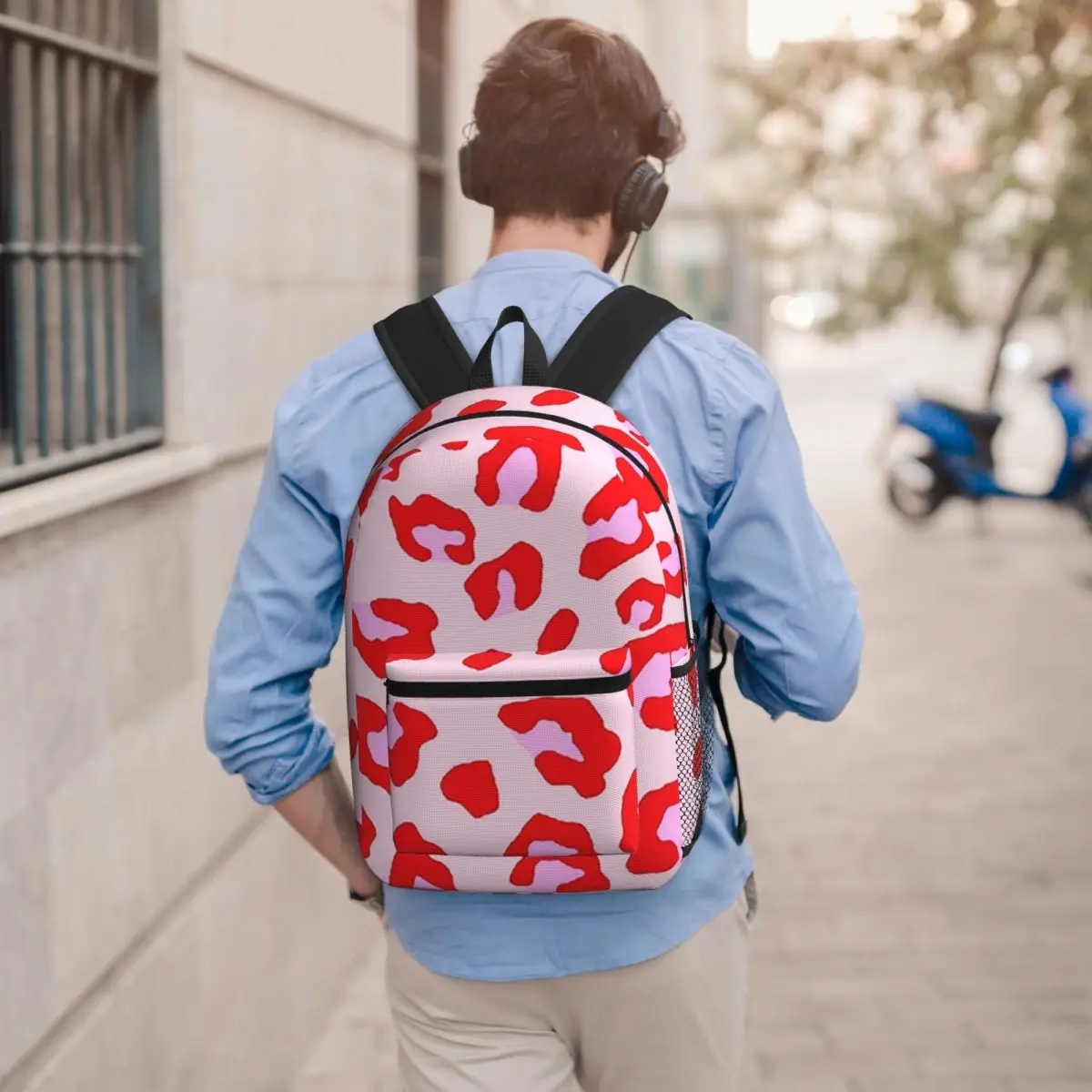 Leopard Print Student Backpack School Bag Hiking Travel Daypack for Boys Girls Bookbag Shoulder Bags
