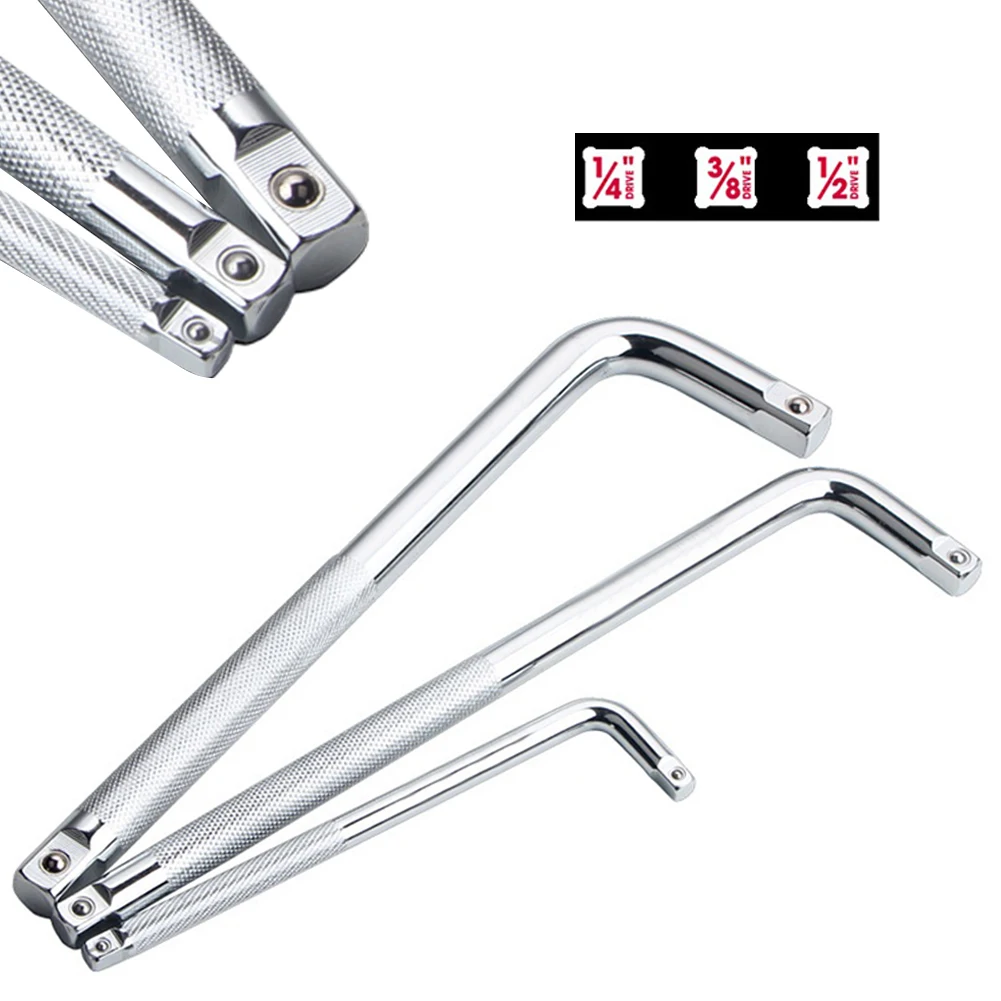 1pc Extension L-Type Shaped Double End Non-Slip Sockets Bent Bar 1/2 1/4 3/8 Wrench Bent Bar L-Handle Sockets Wrench Hand Tools