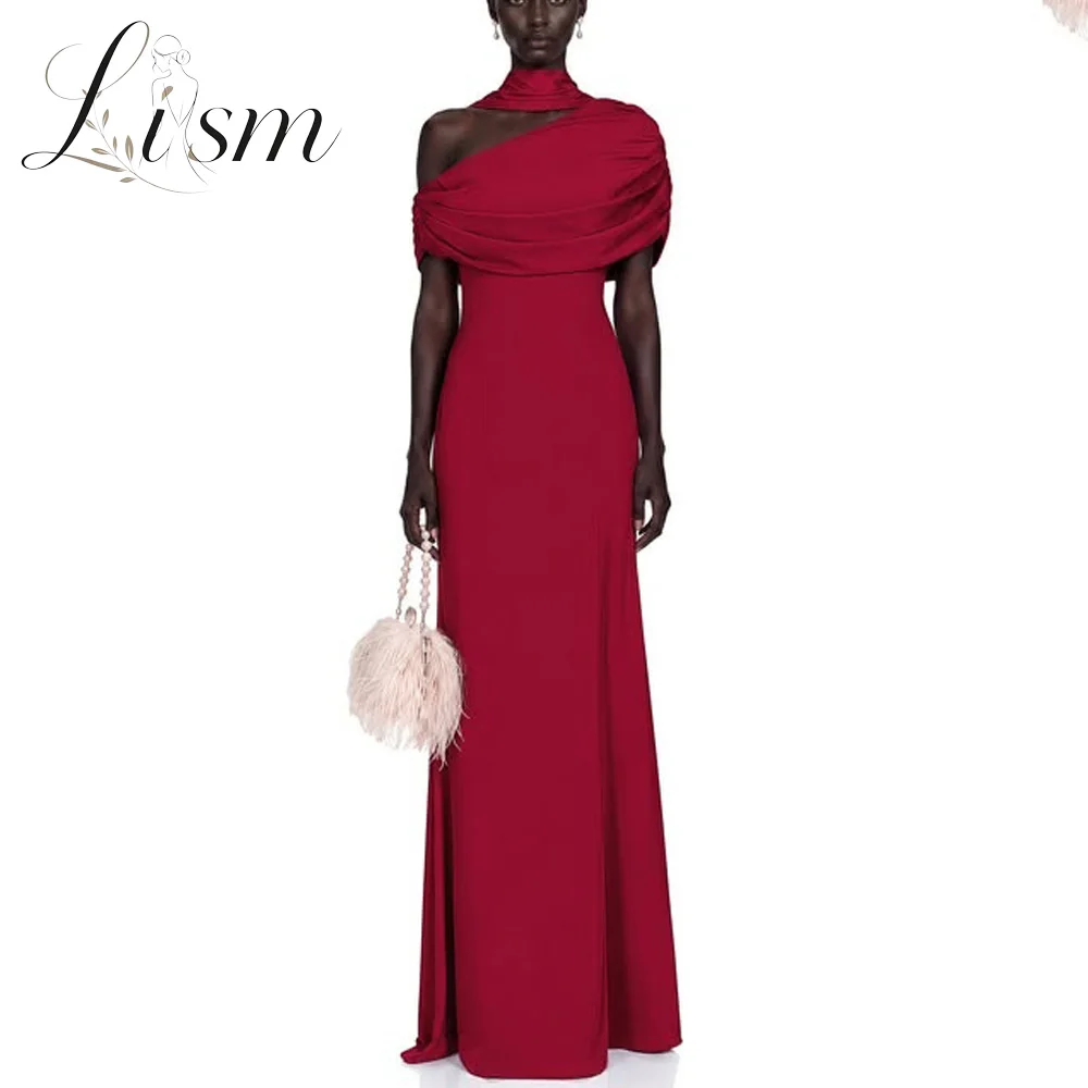 Lism Slimming Spliced Folds Elegant Dresses for Women Diagonal Collar Off Shoulder Patchwork Ribbon Dress Female 2026 Customized